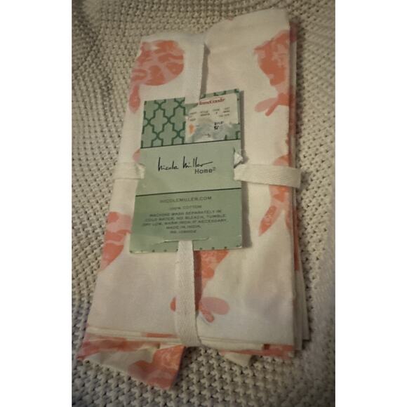 Nicole Miller Other - 4 Pack NICOLE MILLER Bunny Easter Spring Pink Cloth Napkins 18x18 Easter NIP NEW